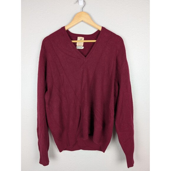 Vintage FR Tripler Sweater Mens 48 Cashmere V Neck Made Scotland 80s 90s - Picture 1 of 7